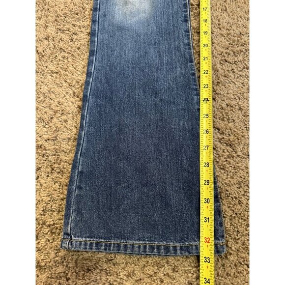 ABERCROMBIE FITCH 1892 Vintage Flare Jeans Low Rise 90s Y2K Made in USA 28x33 - Picture 7 of 12